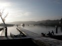 A wonderful view of the marina with just one boat moored